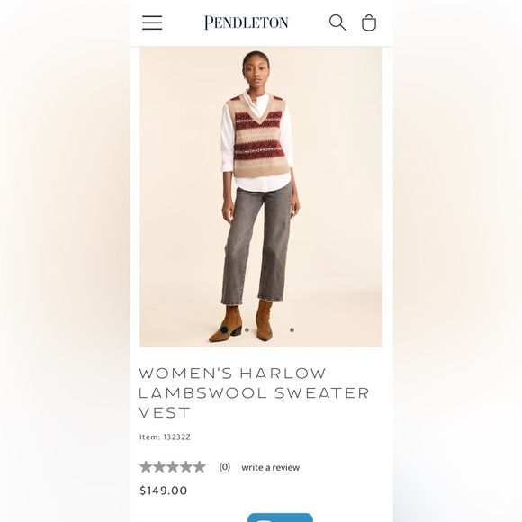 Pendleton 100% Virgin Wool Sweater Vest in Petite Large - Picture 11 of 11